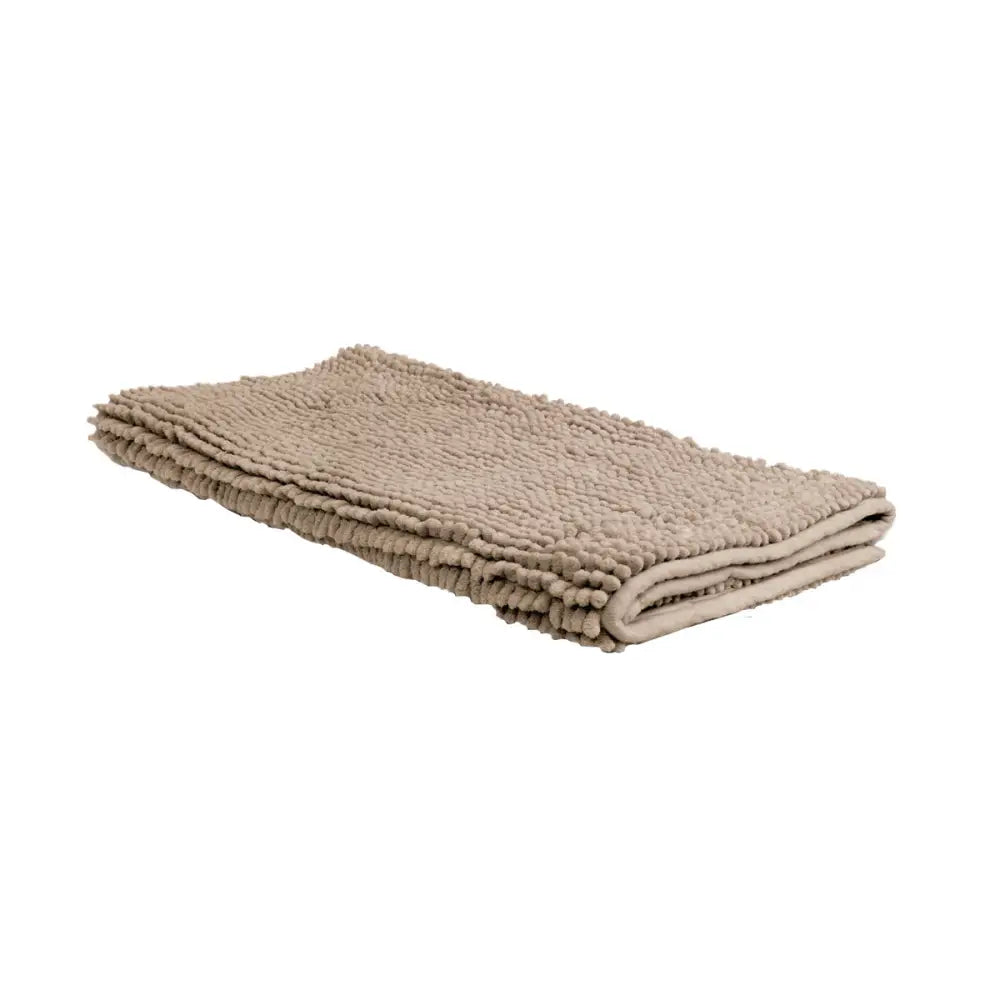 Chenille Toggle Bath Mat 50 x 80cm Taupe - Home & Garden > Bathroom Accessories