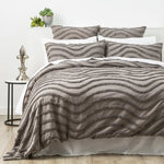 Chenille Wave 100% Cotton Vintage Washed Grey Tufted Quilt Cover Set by Cloud Linen Queen - Home & Garden > Bedding >