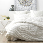 Chenille Wave 100% Cotton Vintage Washed White Tufted European Pillowcase by Cloud Linen - Home & Garden > Bedding >