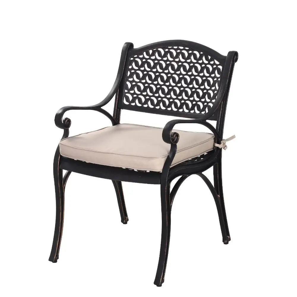 Cherise Cast Aluminium Chairs with Cushions (1 pair) - Furniture > Outdoor