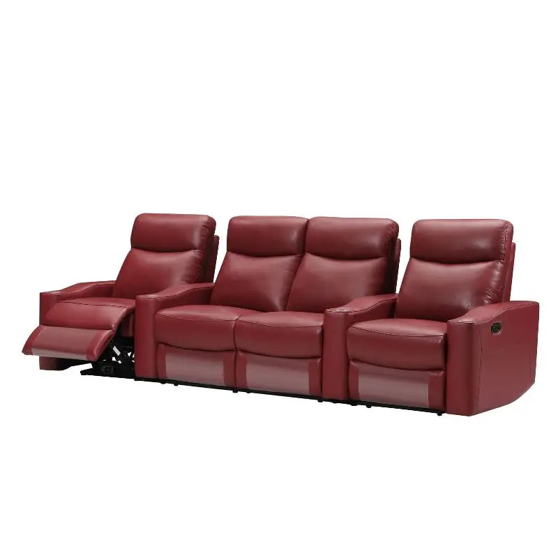 Chicago 4 Seat Home Theatre Lounge with all Electric Recliners & 4 Cup Holders - Furniture > Sofas > Sofas & Sofa Beds