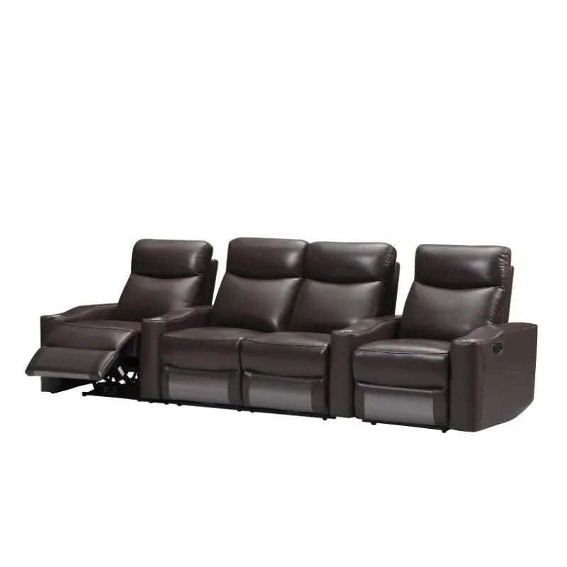 Chicago 4 Seat Home Theatre Lounge with all Electric Recliners & 4 Cup Holders - Furniture > Sofas > Sofas & Sofa Beds