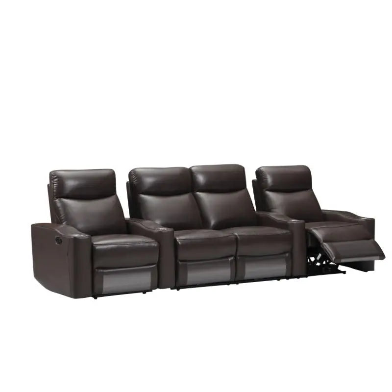 Chicago 4 Seat Home Theatre Lounge with all Electric Recliners & 4 Cup Holders - Furniture > Sofas > Sofas & Sofa Beds