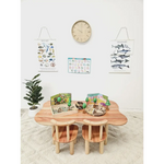 Child hardwood cloud table with 4 chairs - Furniture > Living Room