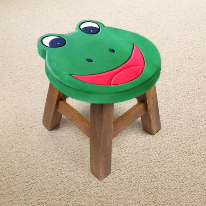 Children’s Chair Stool Wooden Frog Face Theme - Baby & Kids > Kid’s Furniture