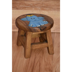 Children’s Wooden Stool Blue Baby ELEPHANT Themed Chair Toddlers Step sitting Stool - Baby & Kids > Kid’s Furniture