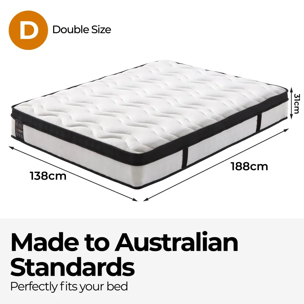 ChiroSleep Orthopaedic Euro Top Pocket Spring Double Mattress - Furniture > Mattresses > Double Mattress