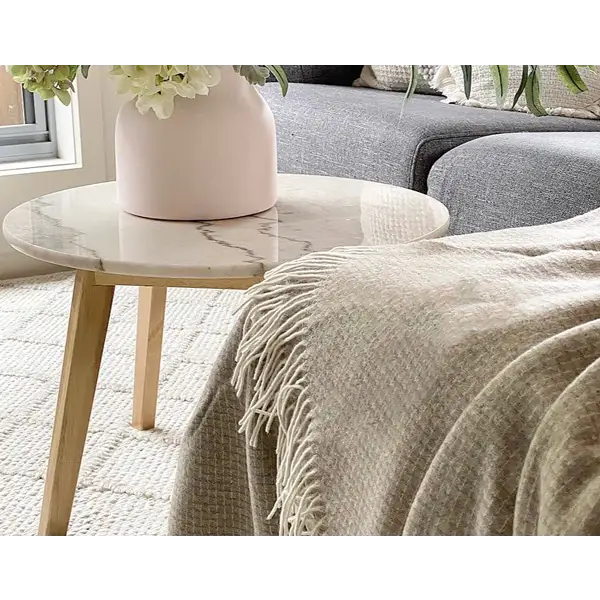 Chiswick Throw - Merino Wool/Cashmere - Beige - Home & Garden > Decor