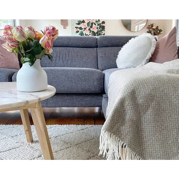 Chiswick Throw - Merino Wool/Cashmere - Beige - Home & Garden > Decor