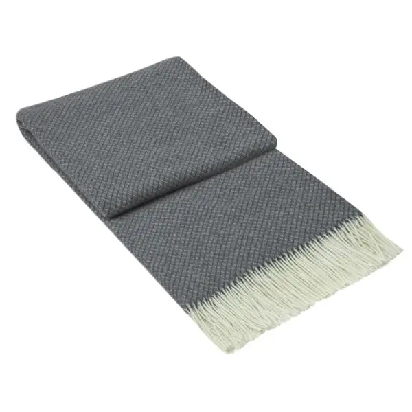 Chiswick Throw - Merino Wool/Cashmere - Grey - Home & Garden > Decor