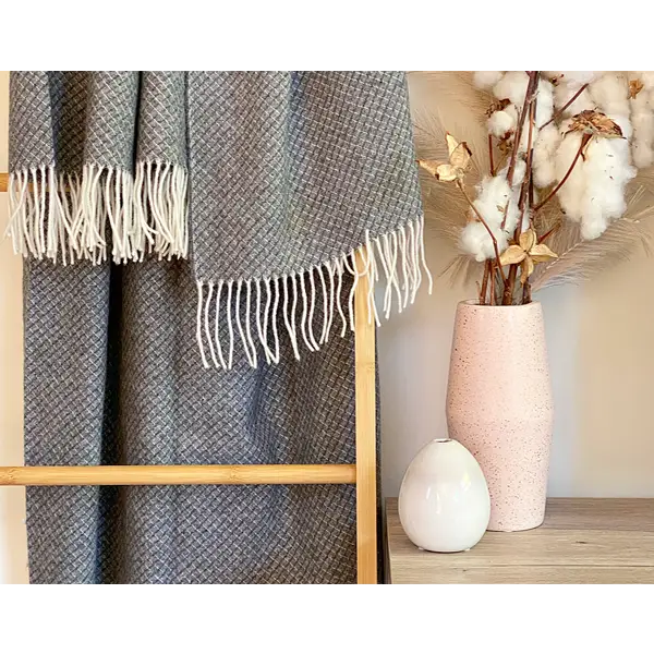 Chiswick Throw - Merino Wool/Cashmere - Grey - Home & Garden > Decor
