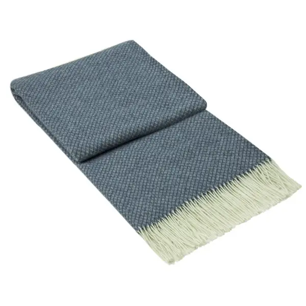 Chiswick Throw - Merino Wool/Cashmere - Navy - Home & Garden > Decor