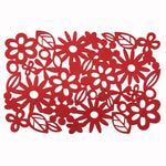 Choice Set of 4 Felt Rectangular Table Placemats Red - Home & Garden > Kitchenware