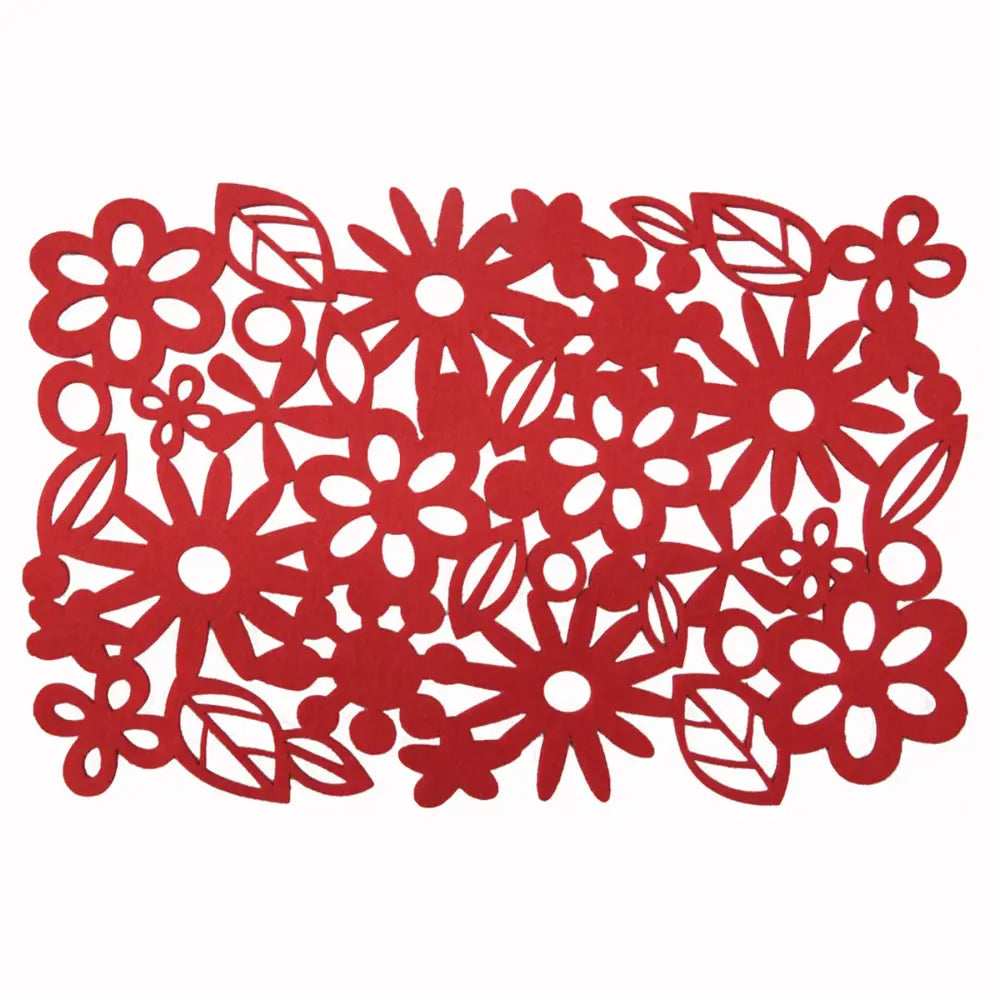 Choice Set of 4 Felt Rectangular Table Placemats Red - Home & Garden > Kitchenware