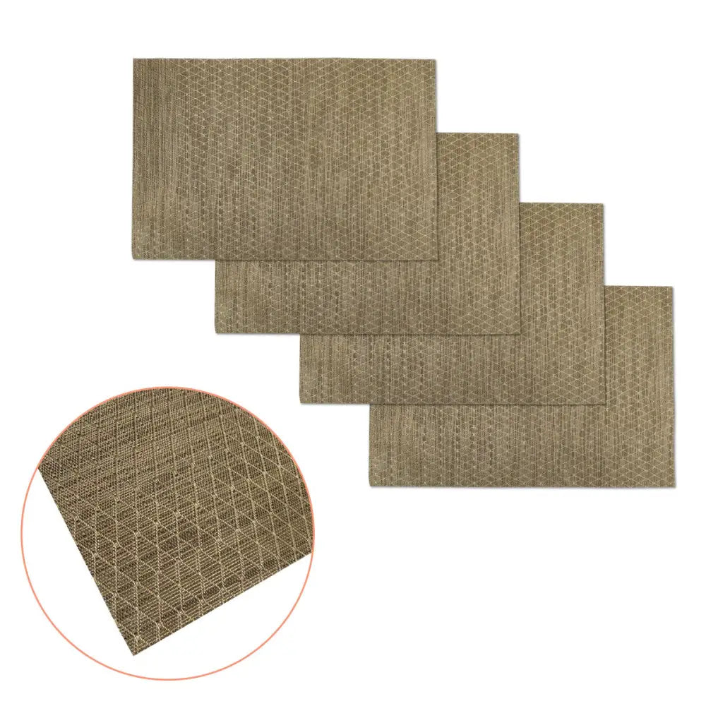 Choice Set of 4 PVC Table Placemats Diamonds Gold - Home & Garden > Kitchenware