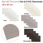 Choice Set of 4 PVC Table Placemats Harold Ivory - Home & Garden > Kitchenware