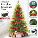 Christabelle 1.2m Prelit Everglow Fir Christmas Tree with 150 LED Lights - Occasions > Christmas > Christmas Trees