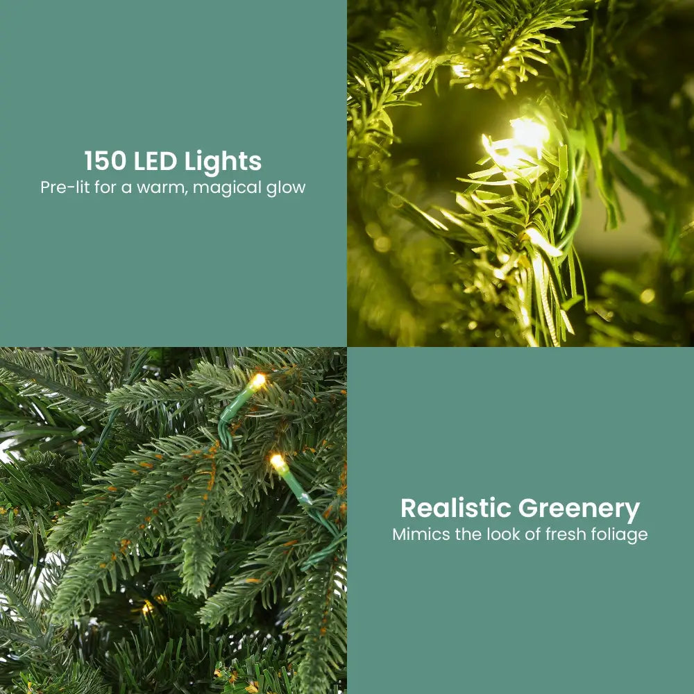 Christabelle 1.2m Prelit Everglow Fir Christmas Tree with 150 LED Lights - Occasions > Christmas > Christmas Trees