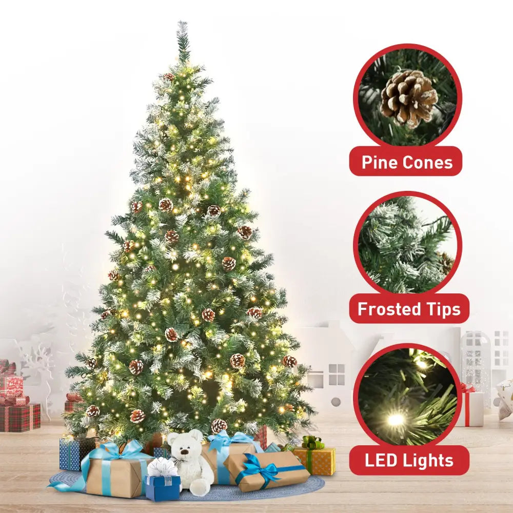 Christabelle 1.5m Pre Lit LED Christmas Tree Decor with Pine Cones Xmas Decorations - Occasions > Christmas > Christmas