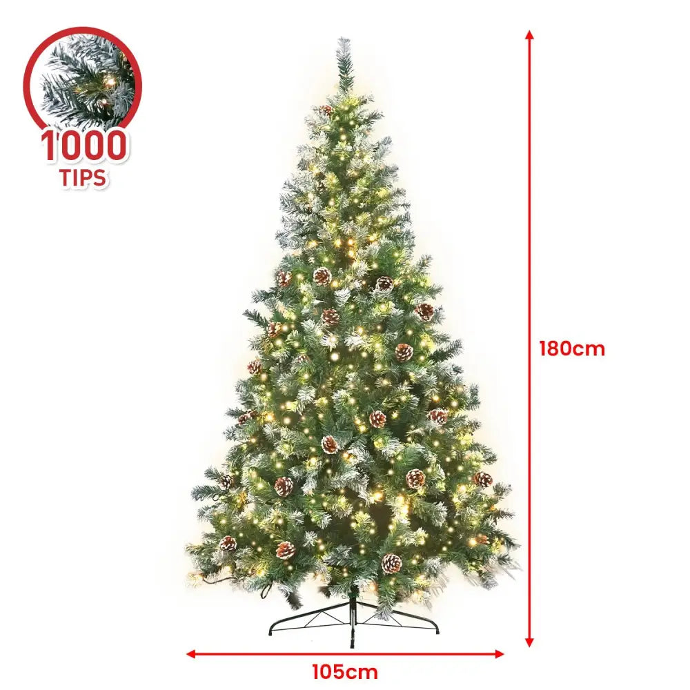 Christabelle 1.8m Pre Lit LED Christmas Tree Decor with Pine Cones Xmas Decorations - Occasions > Christmas > Christmas