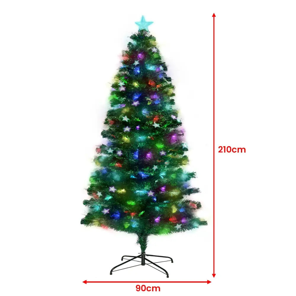 Christabelle 2.1m Enchanted Pre Lit Fibre Optic Christmas Tree Xmas Decor - Occasions > Christmas > Christmas Trees