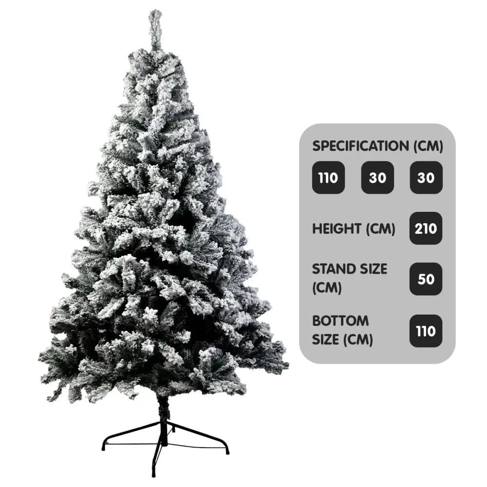 Christabelle Snow-Tipped Artificial Christmas Tree 2.1m 1200 Tips - Occasions > Christmas > Christmas Trees