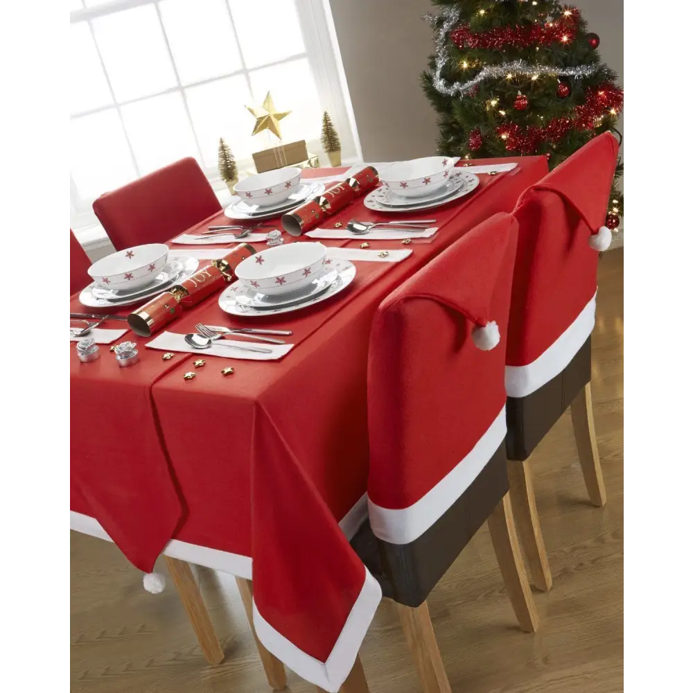 Christmas Chair Covers Tablecloth Runner Decoration Xmas Dinner Party Santa Gift Table Runner (34 x 176cm) - Occasions