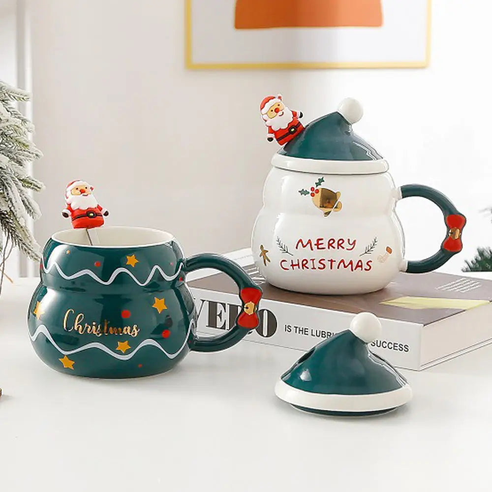 Christmas Cup Gift Box Ceramic Mug Set Mug Gift Set Christmas Coffee Cup(Snowman) - Occasions > Christmas > Christmas