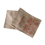 Christmas Jute Woven Taupe Table Runner 33 x 180cm Happy Holidays - Home & Garden > Kitchenware