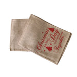 Christmas Jute Woven Taupe Table Runner 33 x 180cm Joyful - Home & Garden > Kitchenware