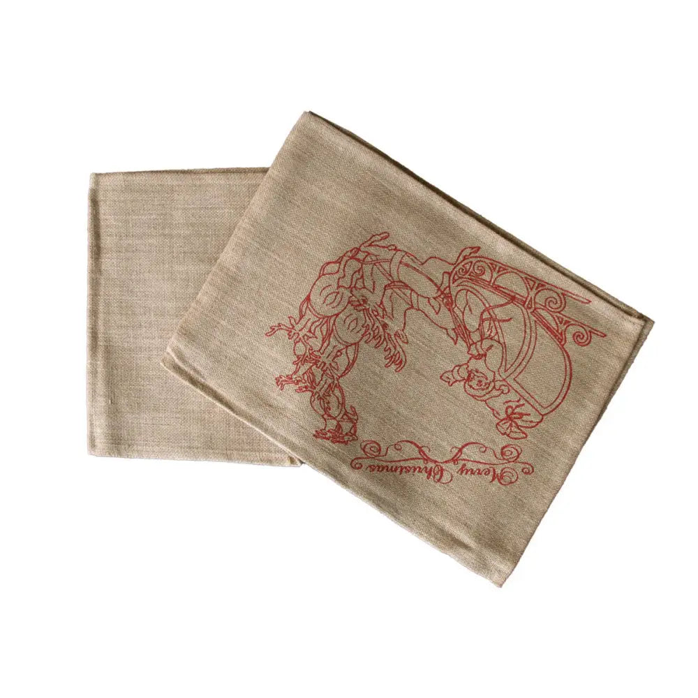 Christmas Jute Woven Taupe Table Runner 33 x 180cm Sleigh - Home & Garden > Kitchenware