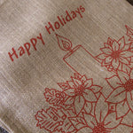 Christmas Jute Woven Taupe Table Runner 33 x 180cm Snowman - Home & Garden > Kitchenware