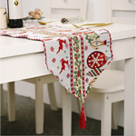 Christmas Table Runner thickened knitted Dining Tablecloth Xmas Party Decor(Elk) - Occasions > Christmas > Christmas
