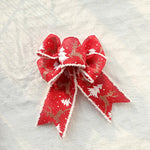 Christmas-Themed Decorative Wired Ribbon Burlap– Reindeer and Tree Print Rolled Fabric Set,Diameter 6.8 cm length 2