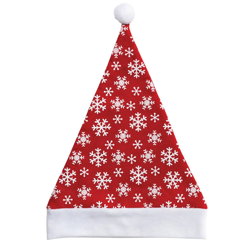 Christmas Unisex Adults Kids Novelty Hat Xmas Party Cap Santa Costume Dress Up Santa Hat - Snowflakes - Occasions >