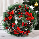 Christmas Wreath Door Garland Decoration Front Door Hanging Flowers Tree Decor(H1-2) - Occasions > Christmas >
