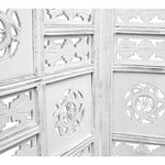 Circle Jali 4 Panel Room Divider Screen Privacy Shoji Timber Wood Stand - White - Furniture > Bedroom > Room Dividers
