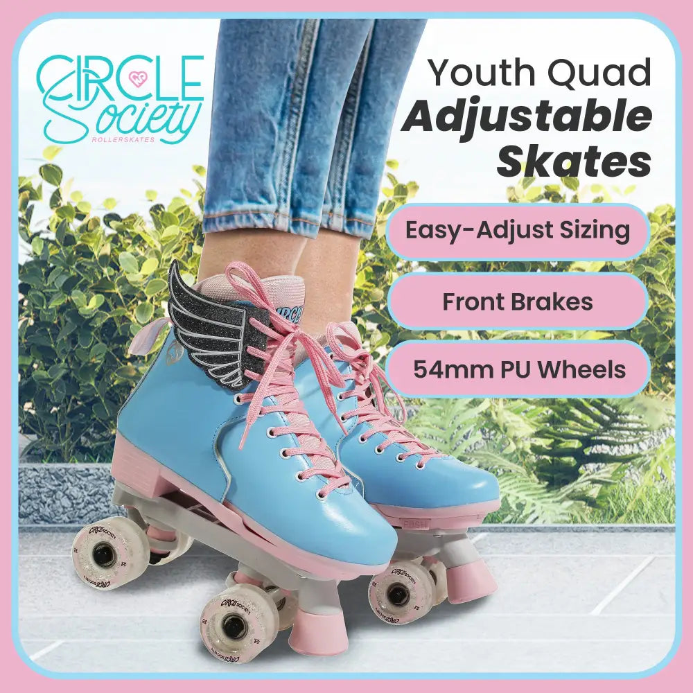 Circle Society Adjustable Kids Quad Roller Skates In Cotton Candy - Home & Garden > Pool & Accessories > Pool Toys &