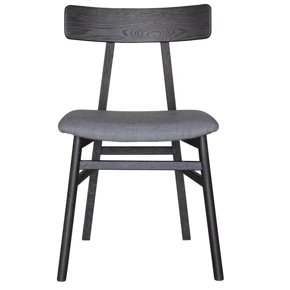 Claire Dining Chair Set of 4 Solid Oak Wood Fabric Seat Furniture - Black - Furniture > Dining