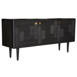 Claire Sideboard Buffet Table 160cm 3 Door Solid Oak Timber Wood - Black - Furniture > Living Room