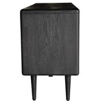 Claire Sideboard Buffet Table 160cm 3 Door Solid Oak Timber Wood - Black - Furniture > Living Room