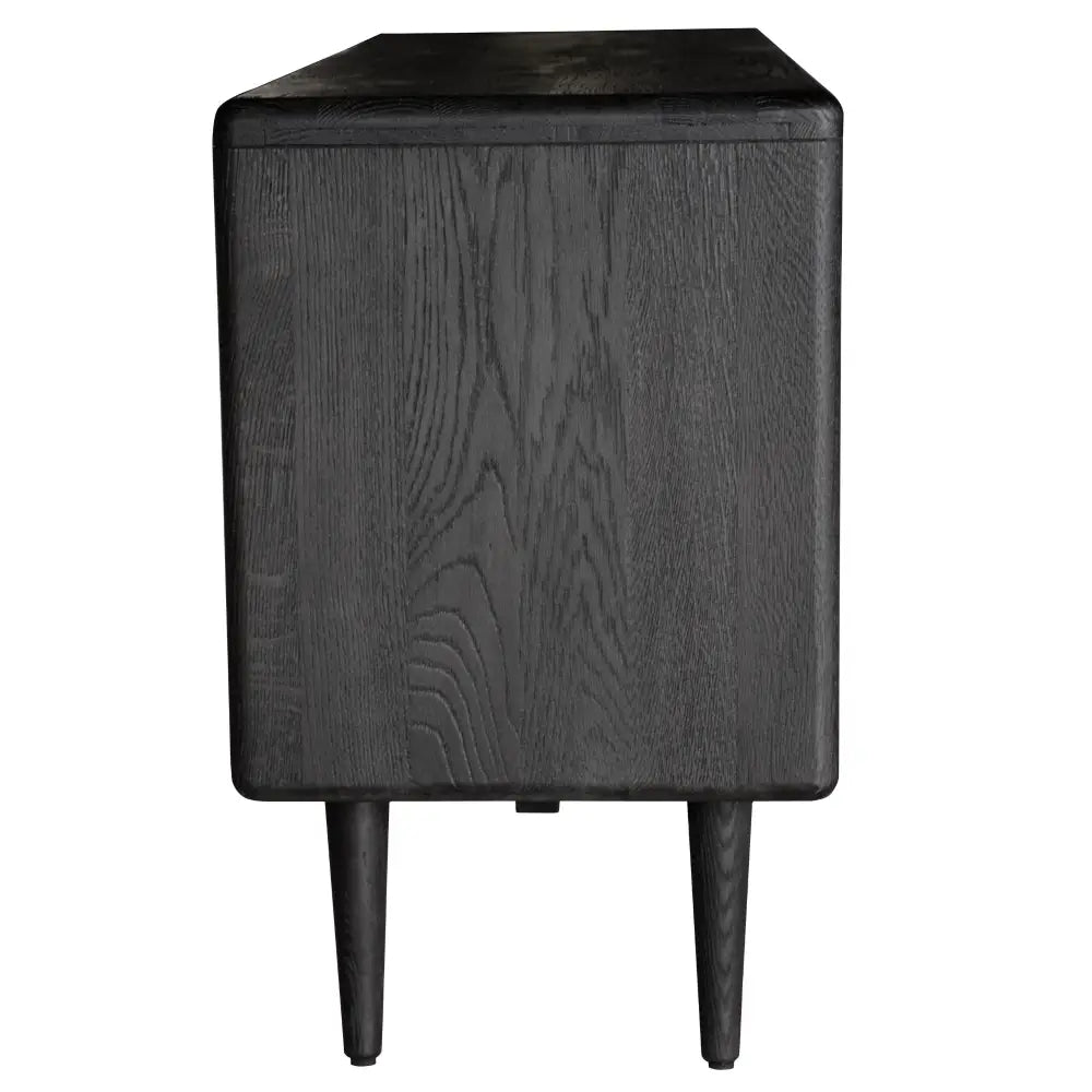 Claire Sideboard Buffet Table 160cm 3 Door Solid Oak Timber Wood - Black - Furniture > Living Room