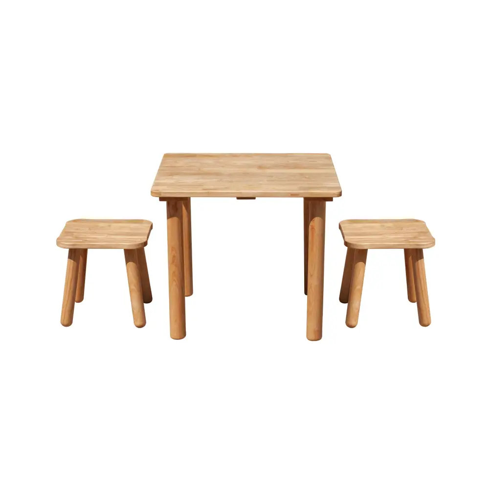 Classic Square table and 2 stools - Baby & Kids > Kid’s Furniture > Kid’s Tables Chairs & Seats