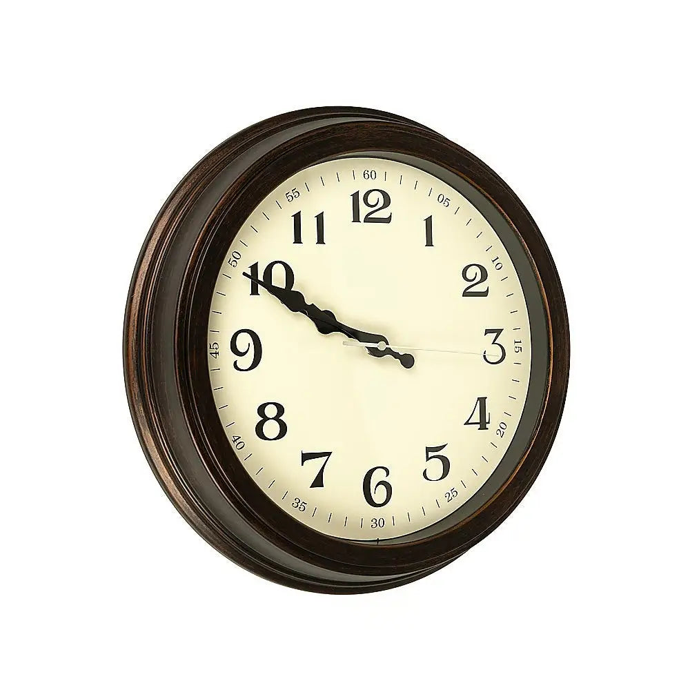 Classic Wall Clock Silent Non-Ticking Quartz Battery Operated Luxury Wood - Home & Garden > Decor