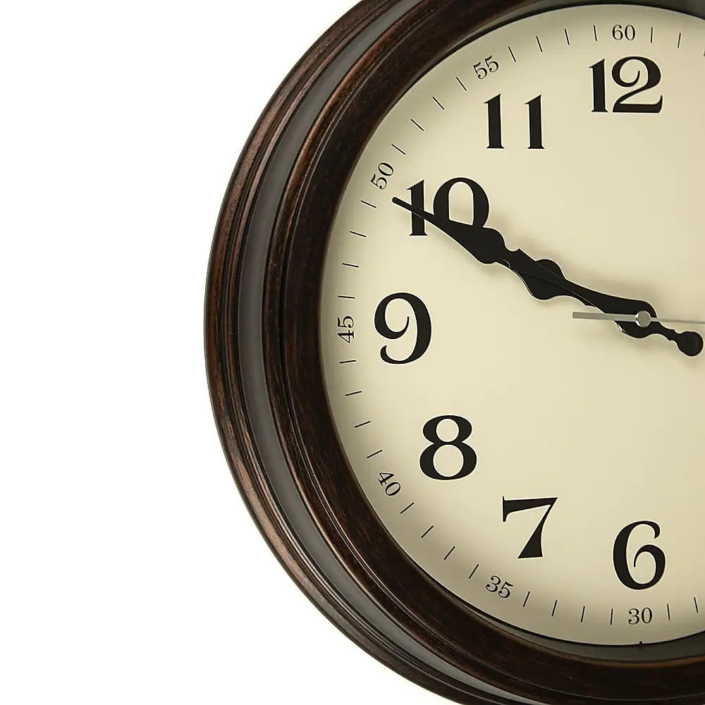 Classic Wall Clock Silent Non-Ticking Quartz Battery Operated Luxury Wood - Home & Garden > Decor