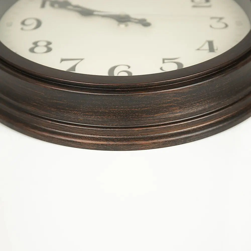 Classic Wall Clock Silent Non-Ticking Quartz Battery Operated Luxury Wood - Home & Garden > Decor
