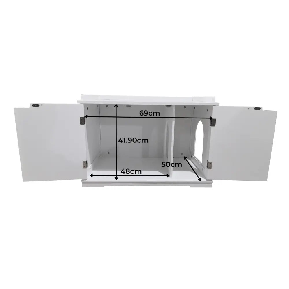 Cleo Cat Litter Cabinet White - Pet Care > Cat Supplies > Cat Litter