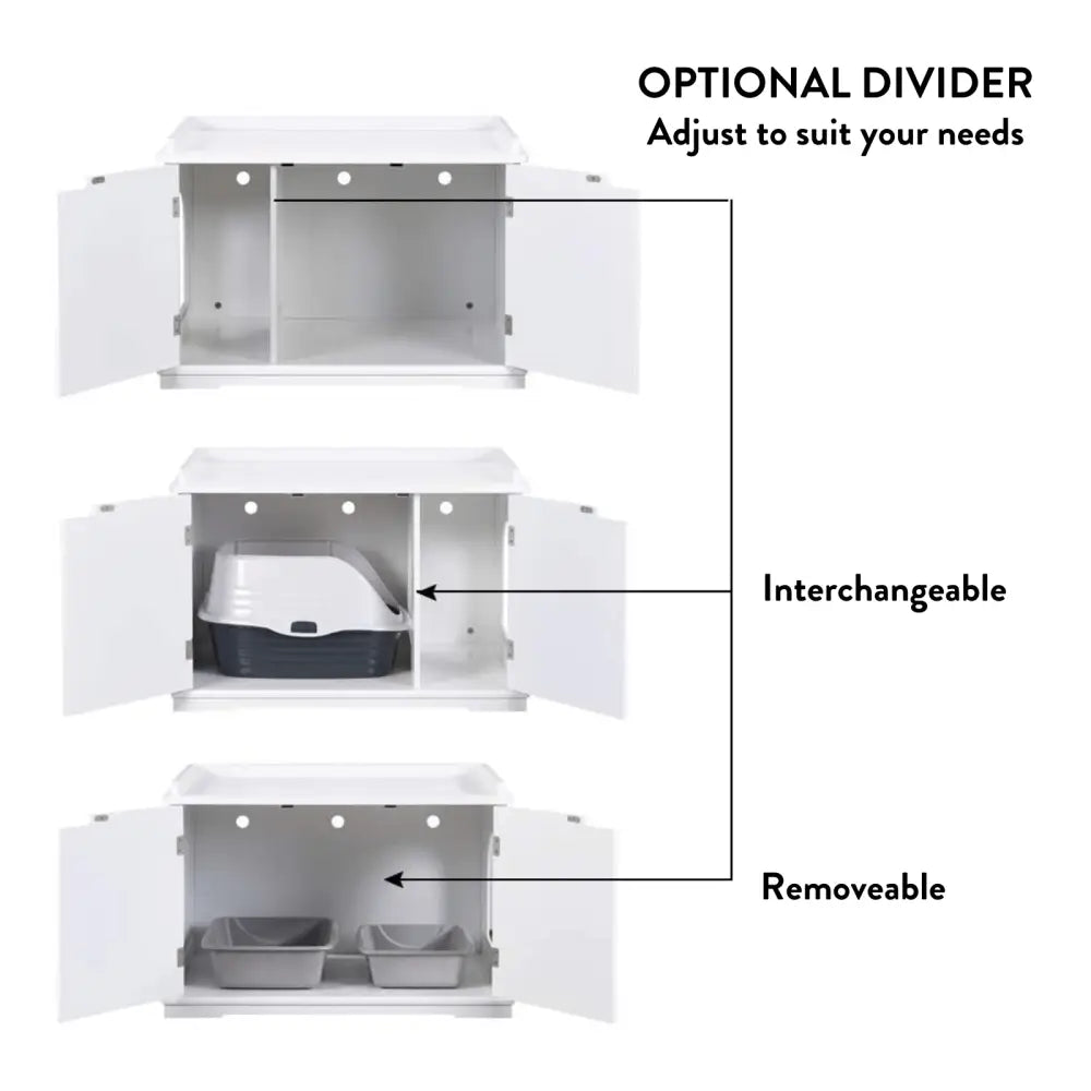 Cleo Cat Litter Cabinet White - Pet Care > Cat Supplies > Cat Litter