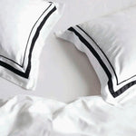 Cloud 1000 TC Egyptian Cotton European Pillowcase Quilt Cover Set by Renee Taylor - White Charcoal - Furniture > Bar