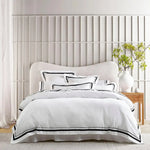 Cloud 1000 TC Egyptian Cotton European Pillowcase Quilt Cover Set by Renee Taylor - White Charcoal - Furniture > Bar